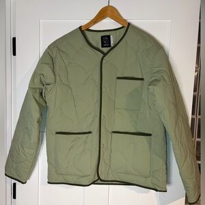 Original Use Olive Green Quilted Shirt Jacket with Dark Trim NWT